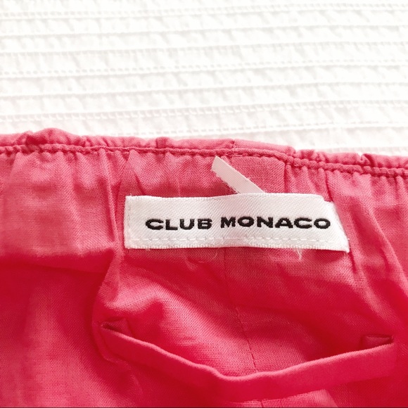 CLUB MONACO CORAL PINK OFF THE SHOULDER RUFFLE PUFFY SHORT SLEEVE TUNIC DRESS - Picture 4 of 7